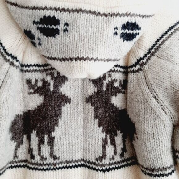 Handmade 100% Wool Chunky Sweater Full-Zip Jacket Fleece Lined Sz S - Picture 11 of 12